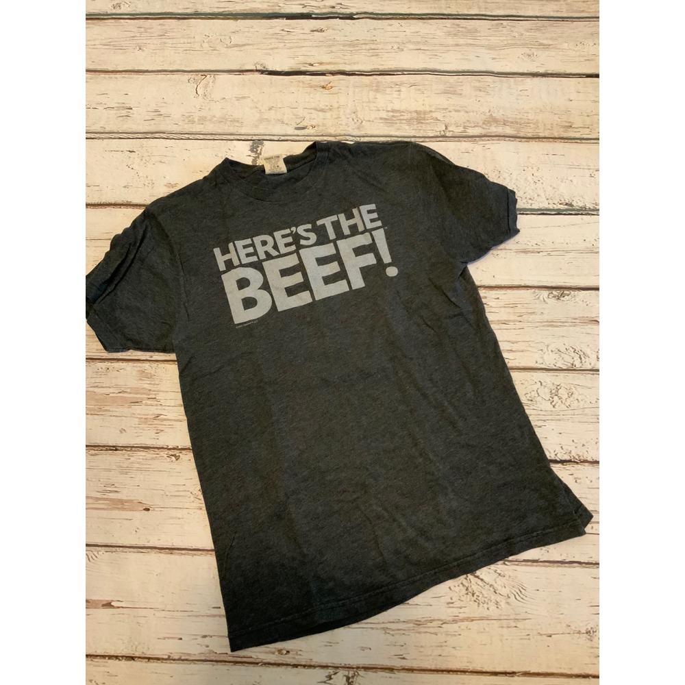 Homage Wendys Heres The Beef T-Shirt Mens Large Gray Vintage Single Stitch USA